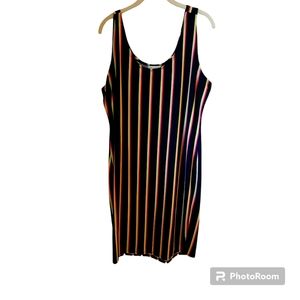 Love J Tank Black Tank Dress With Bright Strpes Size 3X